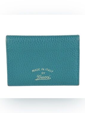 Gucci Teal Leather Card Holder